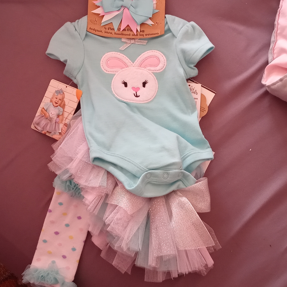 Baby essentials, aqua, 4piece set, size 3 months